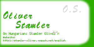oliver stamler business card